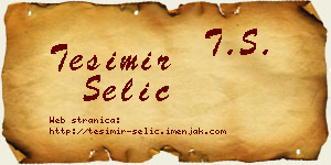 Tešimir Selić vizit kartica